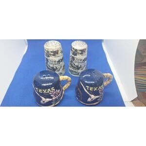 Southern Road Trip Souvenir Salt & Pepper Shakers! Texas & Louisiana- Excellent!